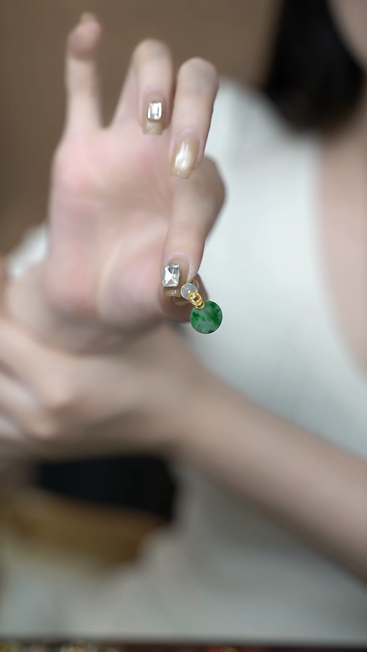 【闪购商品】翡翠耳饰未镶嵌FFED01761