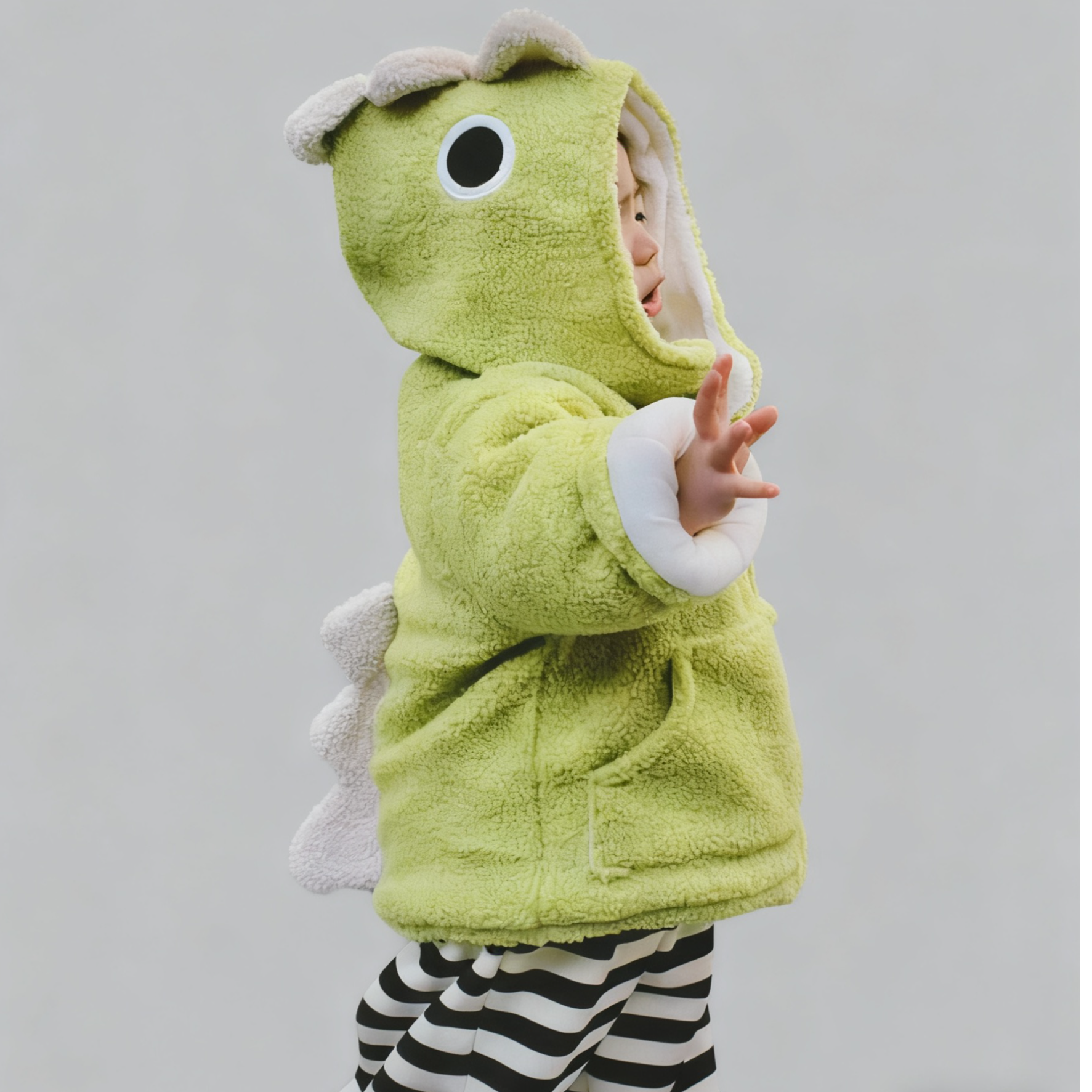 恐龙儿童外套男女童连帽加绒加棉冬款可爱潮流外套卡通外穿冬季