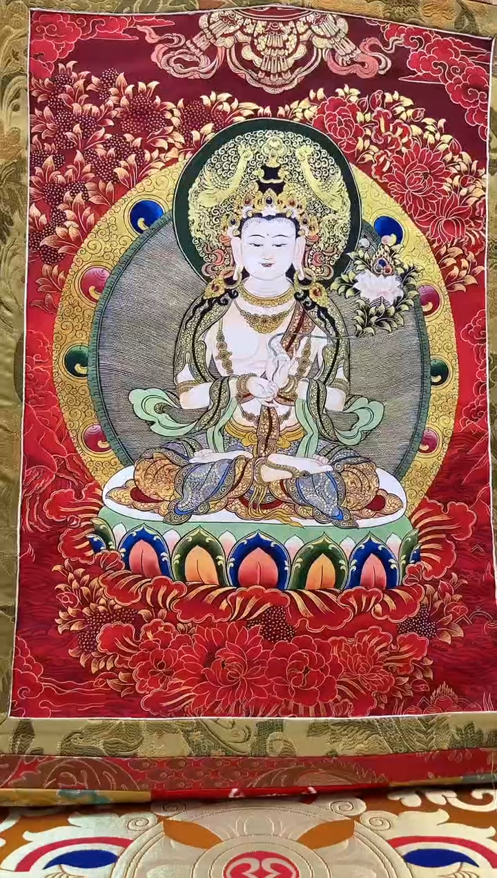 【闪购商品】卷轴画矿物质喷绘  大势至1.3m金色龙布