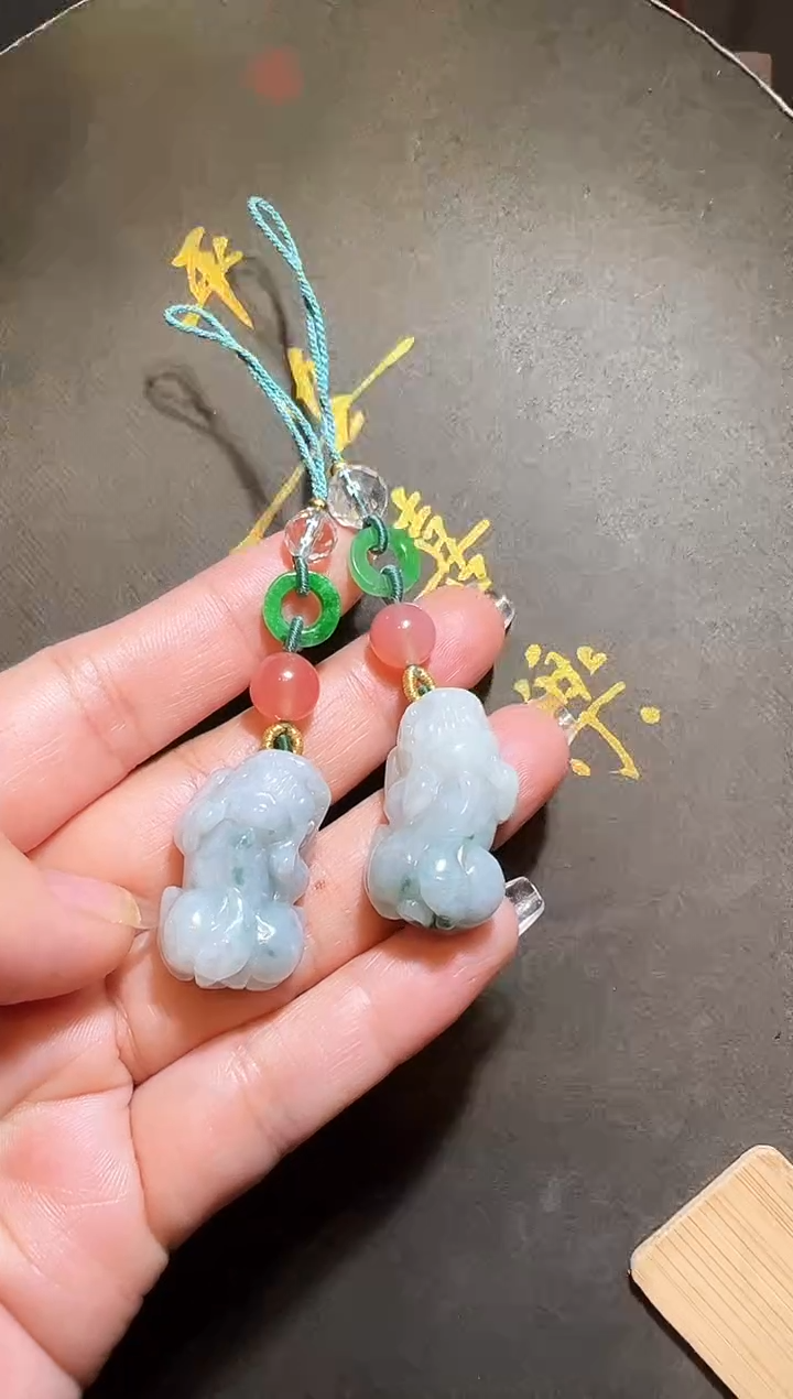 【闪购商品】翡翠颈饰未镶嵌翡翠貔貅（一对）