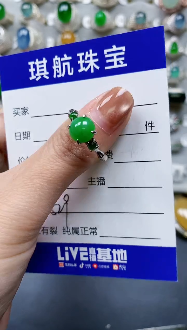 【闪购商品】翡翠戒指银S925镶嵌0529