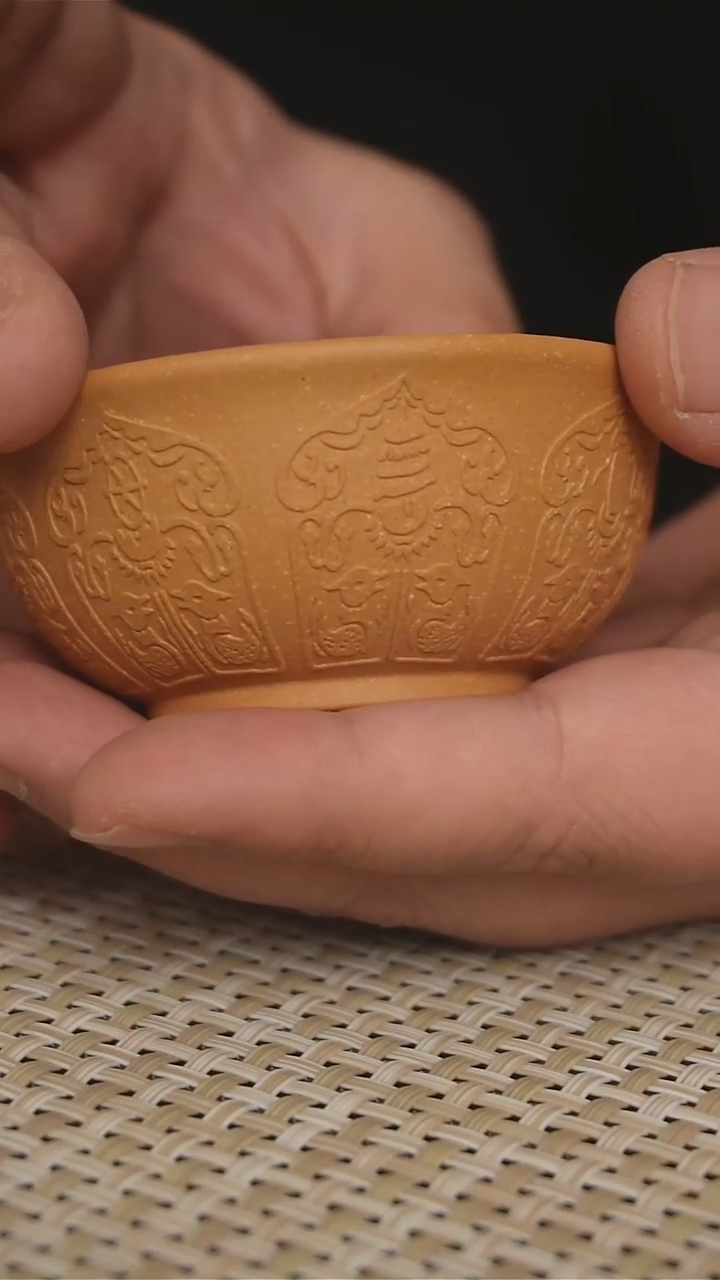 茶杯紫砂宜兴紫砂茶杯黄段泥四季杯