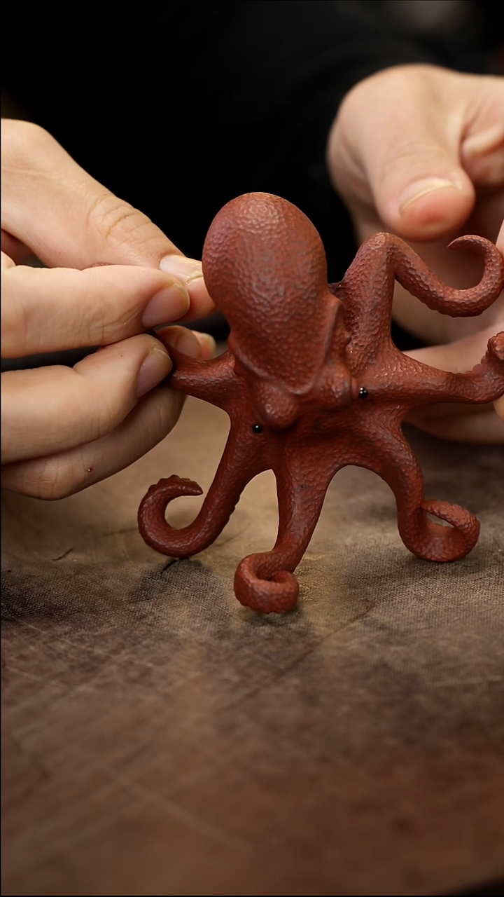 精工章鱼雕塑茶宠