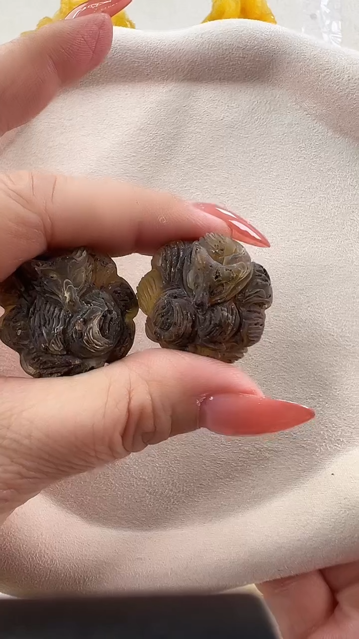 琥珀未镶嵌耳饰耳环