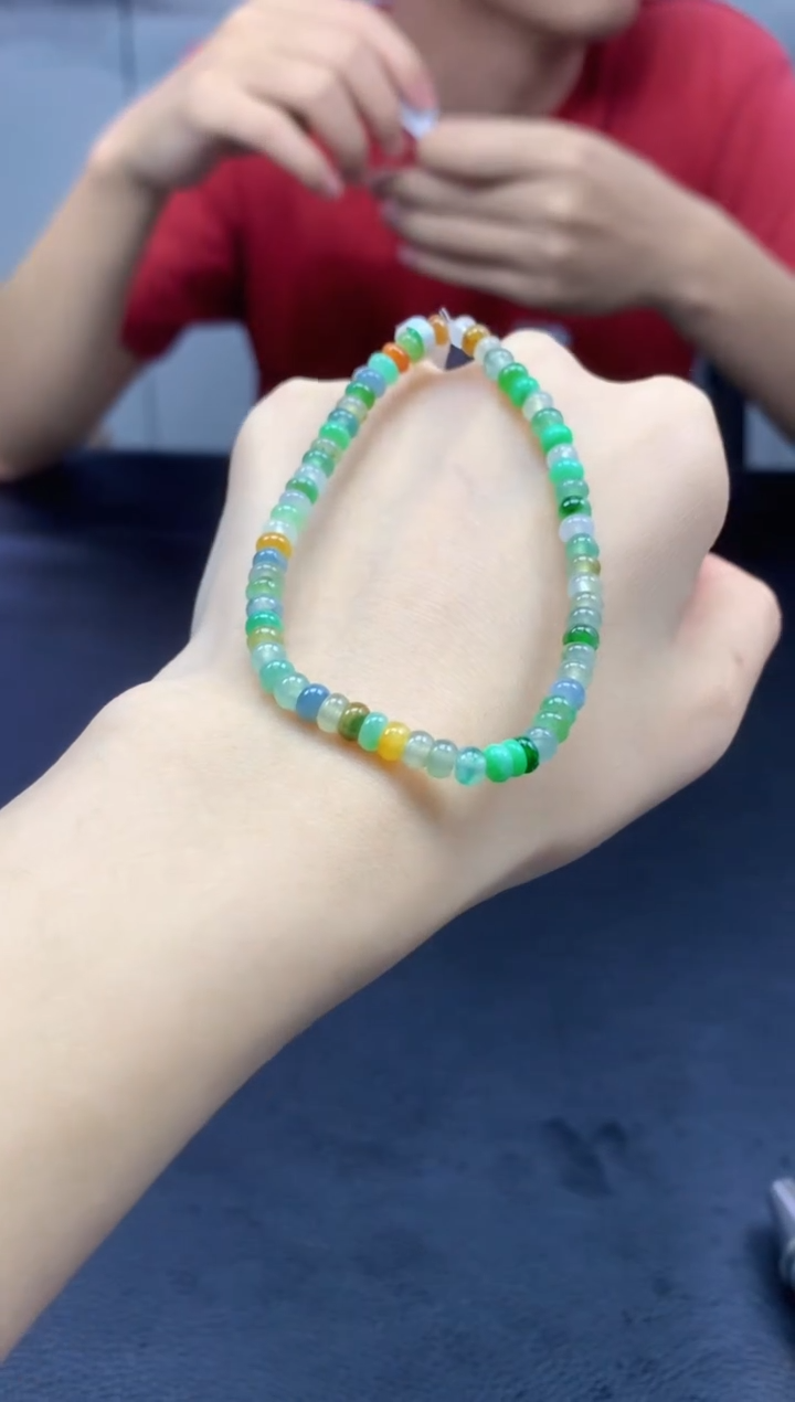 【闪购商品】定制翡翠未镶嵌888ee-毛货手串27