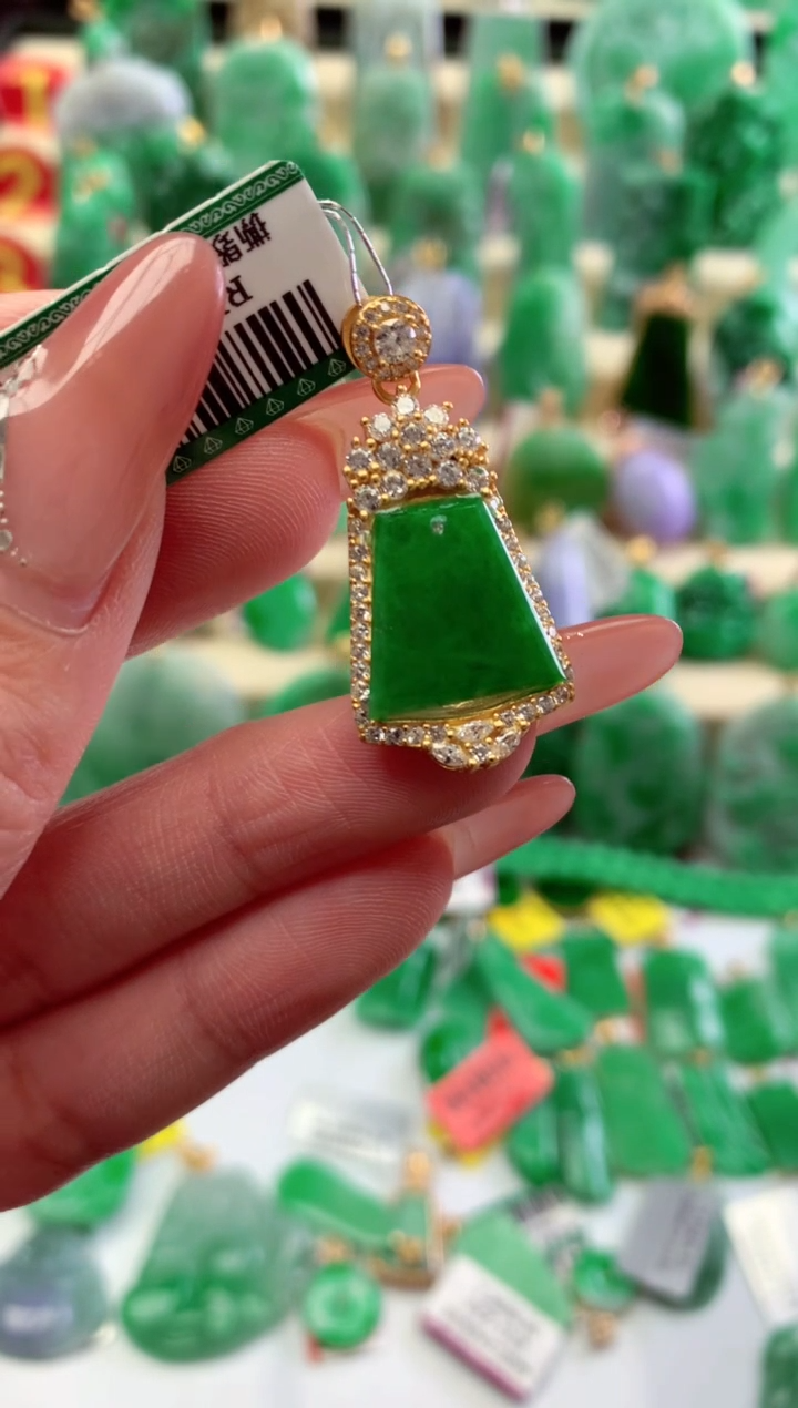 【闪购商品】翡翠吊坠(不含链)银S925镶嵌挂件