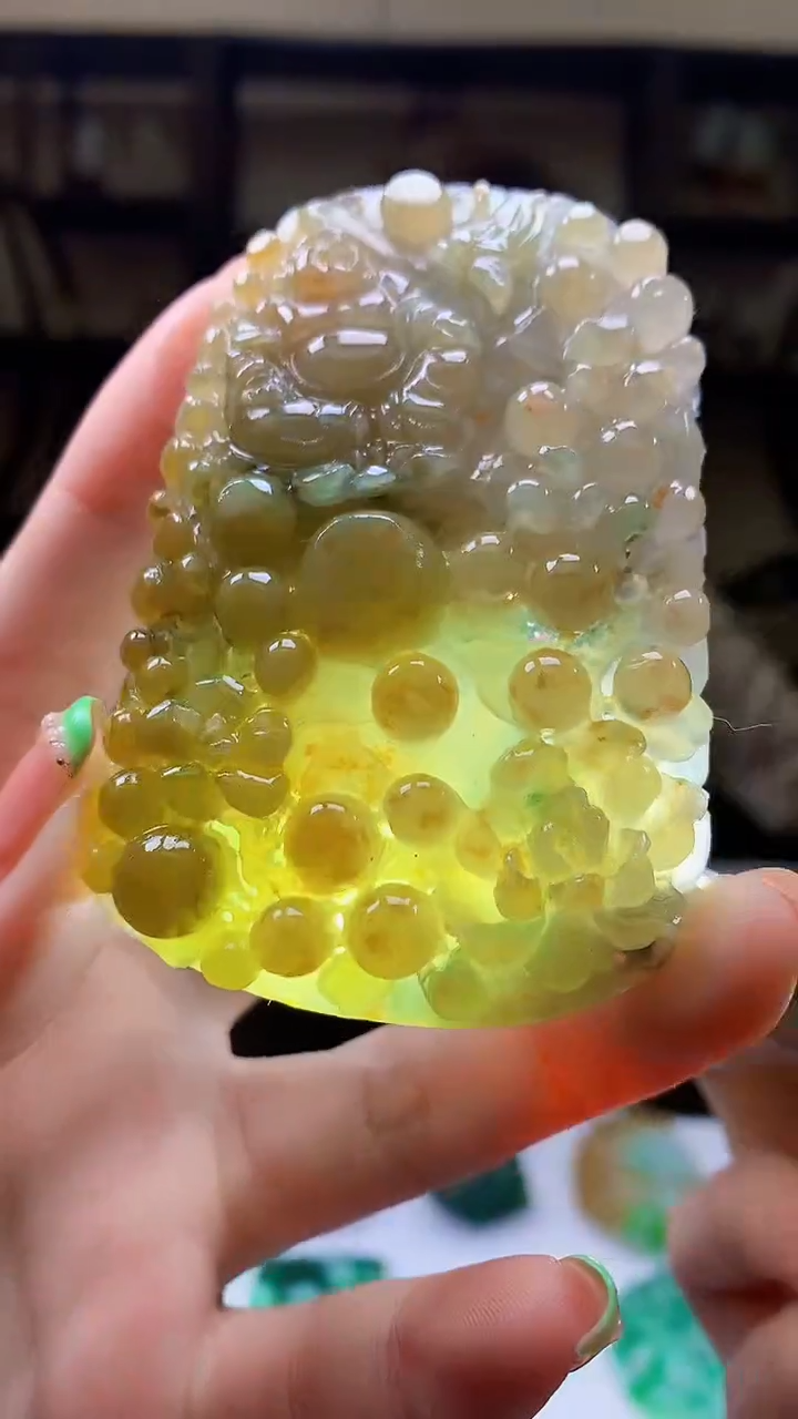 定制翡翠未镶嵌千*V1027ry-毛货挂件赠珠链