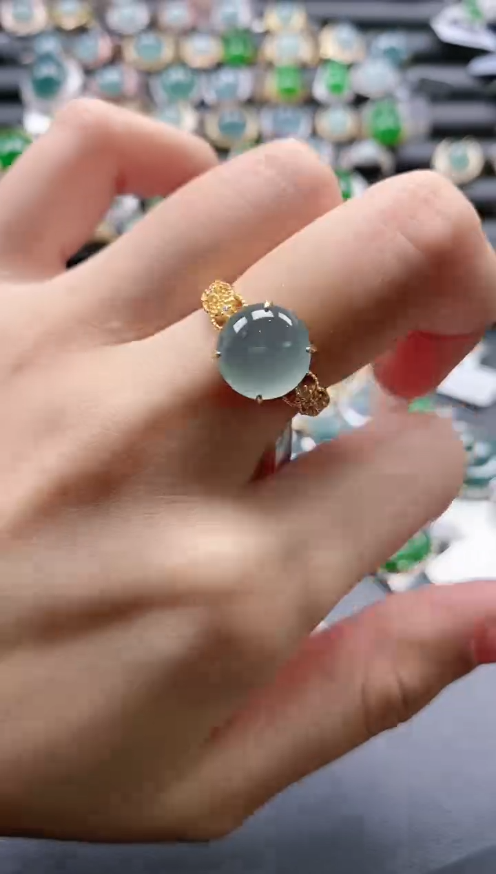 【闪购商品】翡翠戒指银S925镶嵌51511