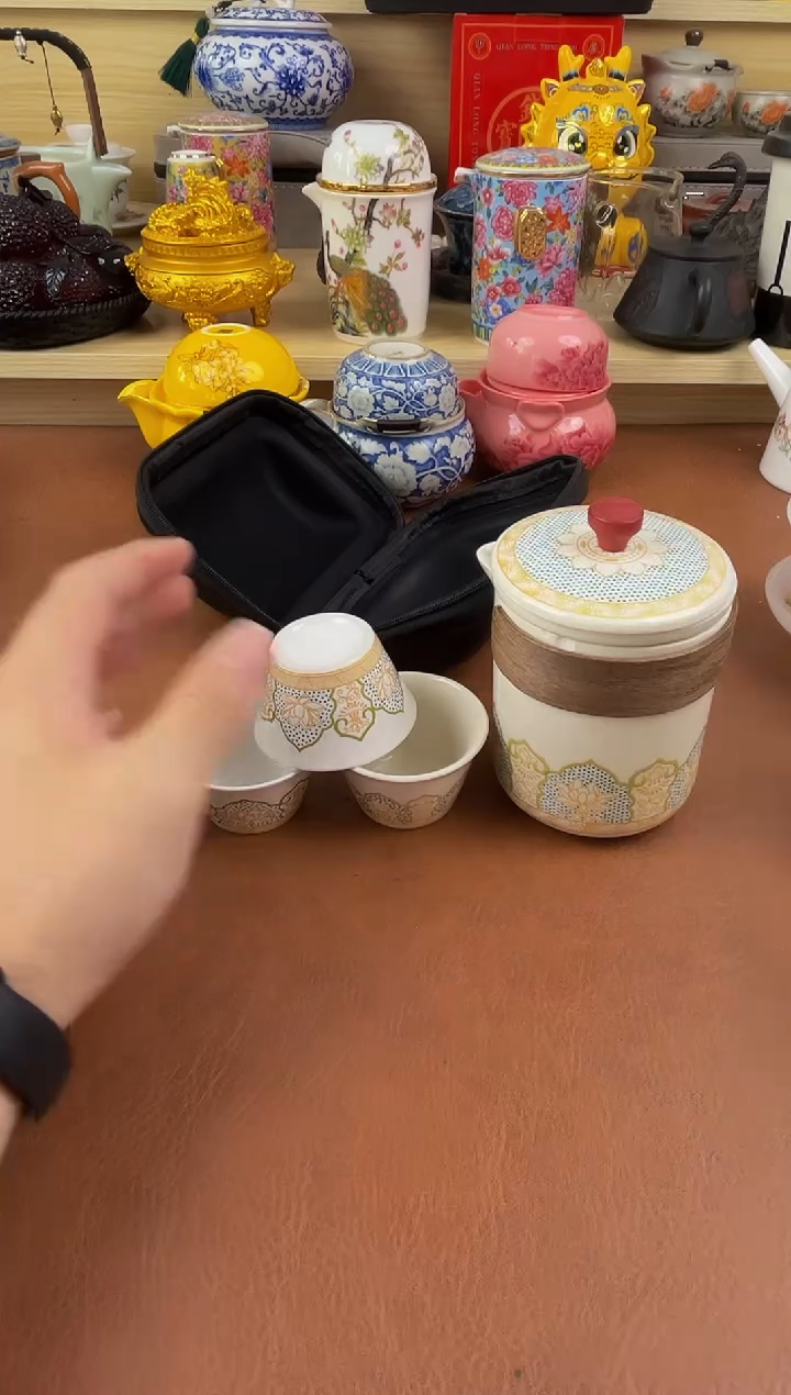 陶瓷茶具摆件旅行套组