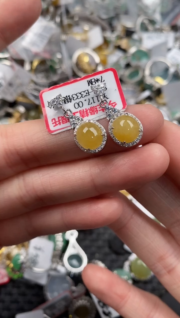 银S925镶嵌戒指翡翠999               10