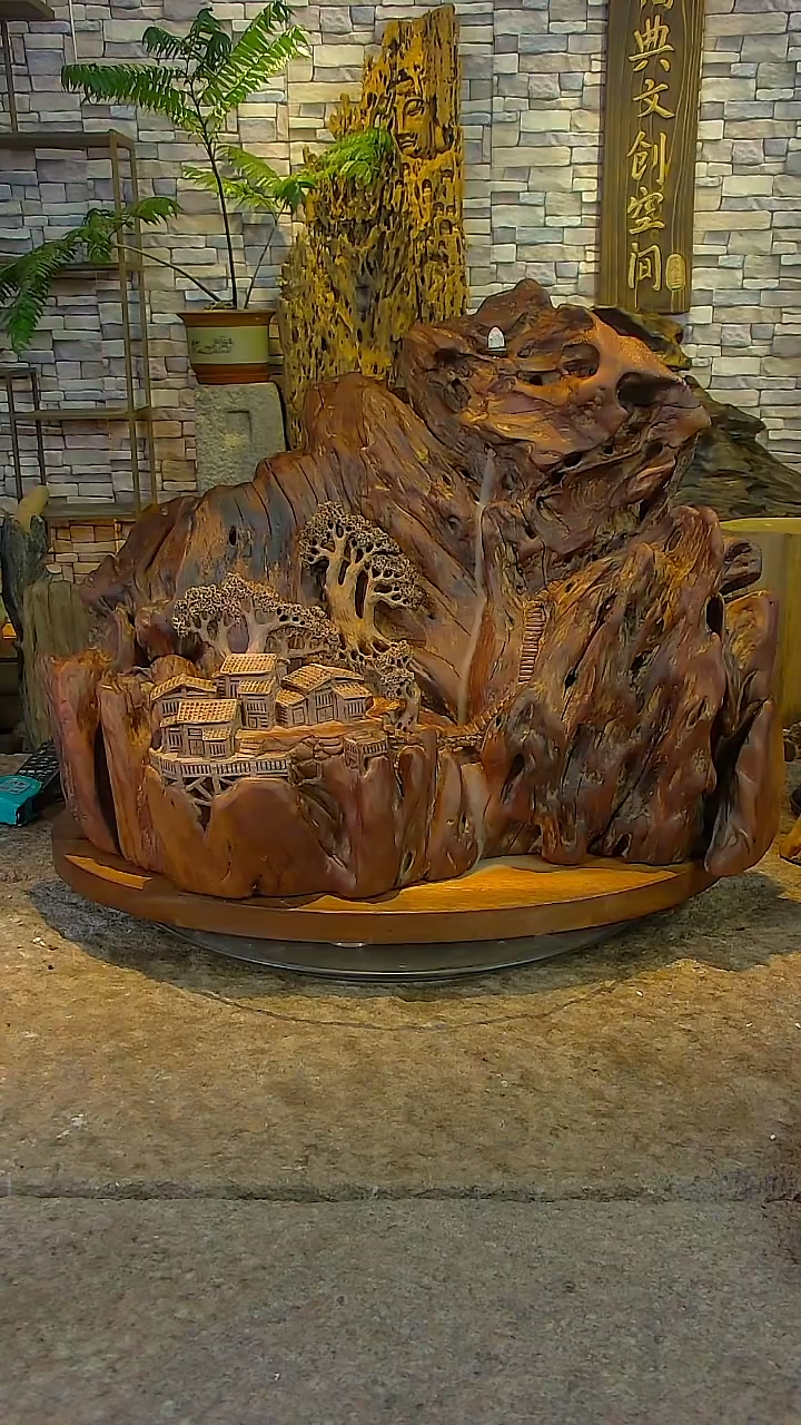 木红檀木山水摆件