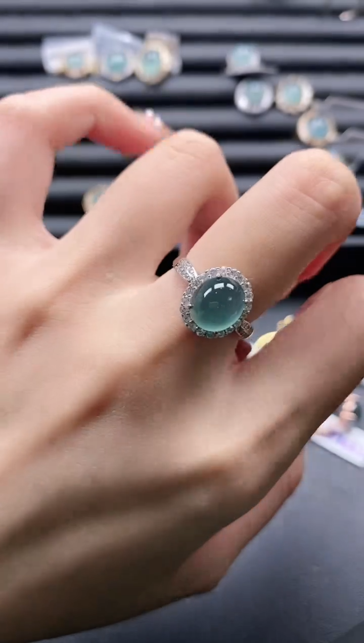 【闪购商品】翡翠戒指银S925镶嵌1111