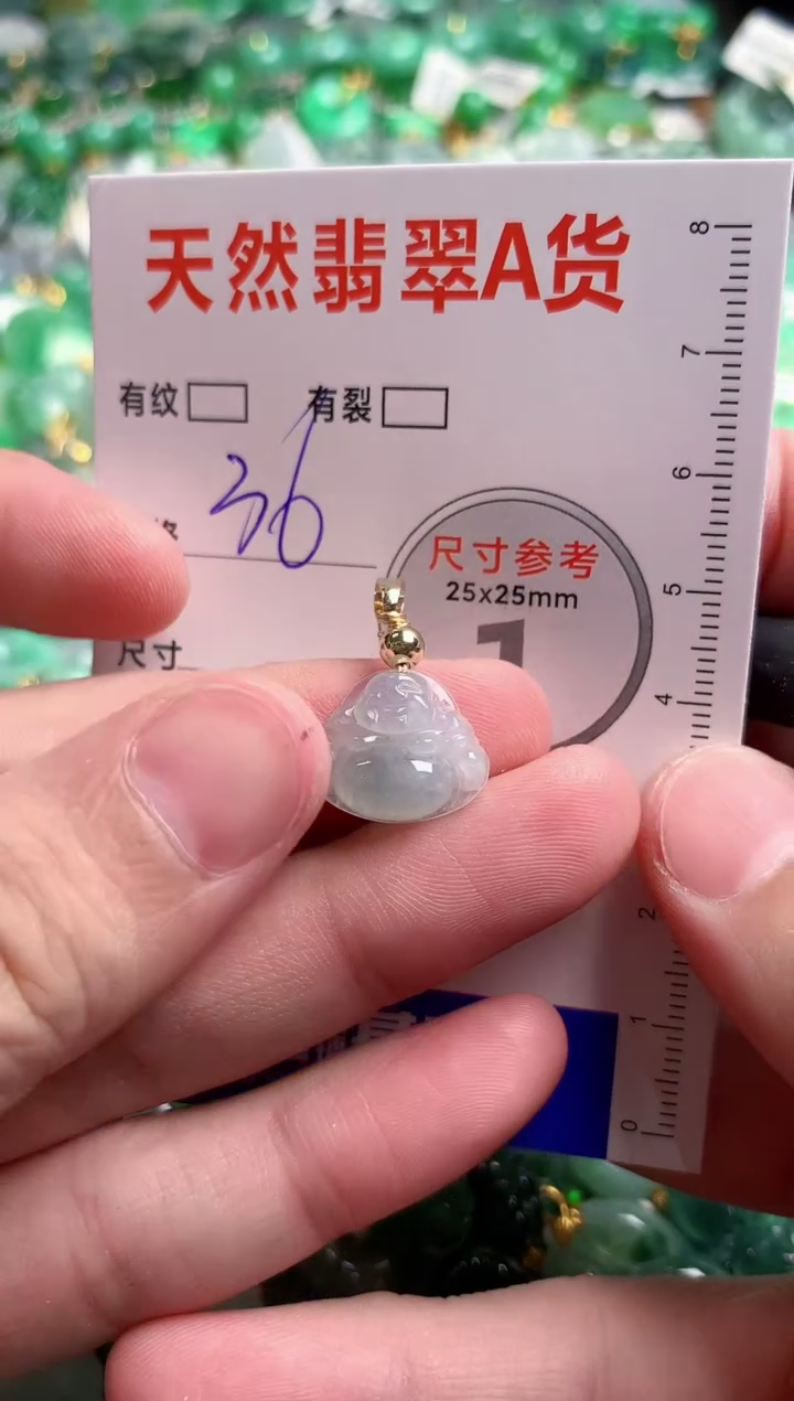 翡翠18K金镶嵌颈饰24000524