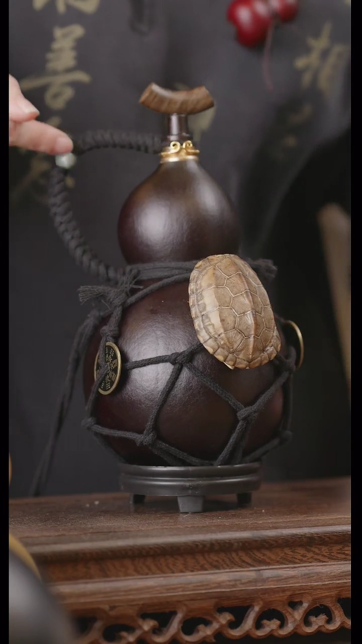 【闪购商品】65号精品天然大漆工艺防渗内胆酒葫芦~