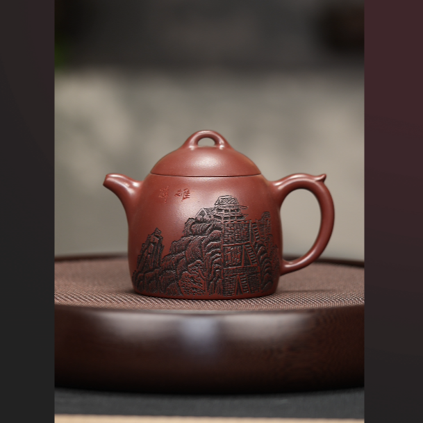 93312 龙血砂刻绘秦权壶