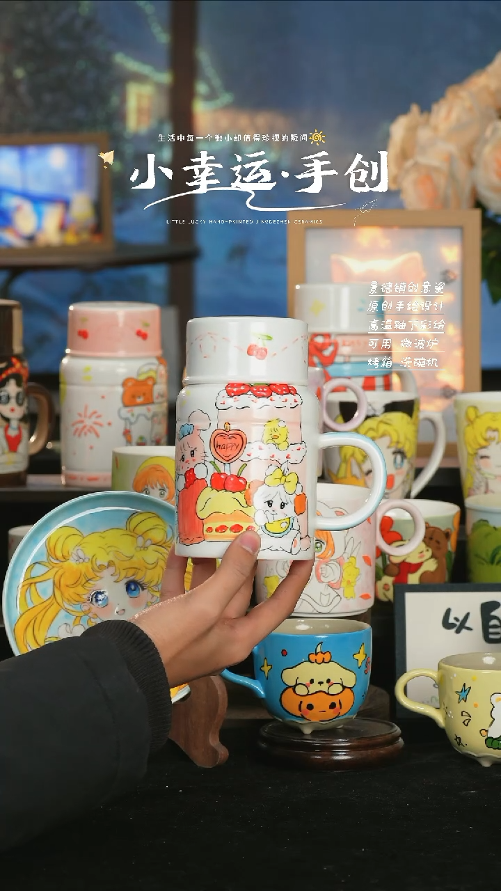 【闪购商品】小幸运纯手工手绘陶瓷