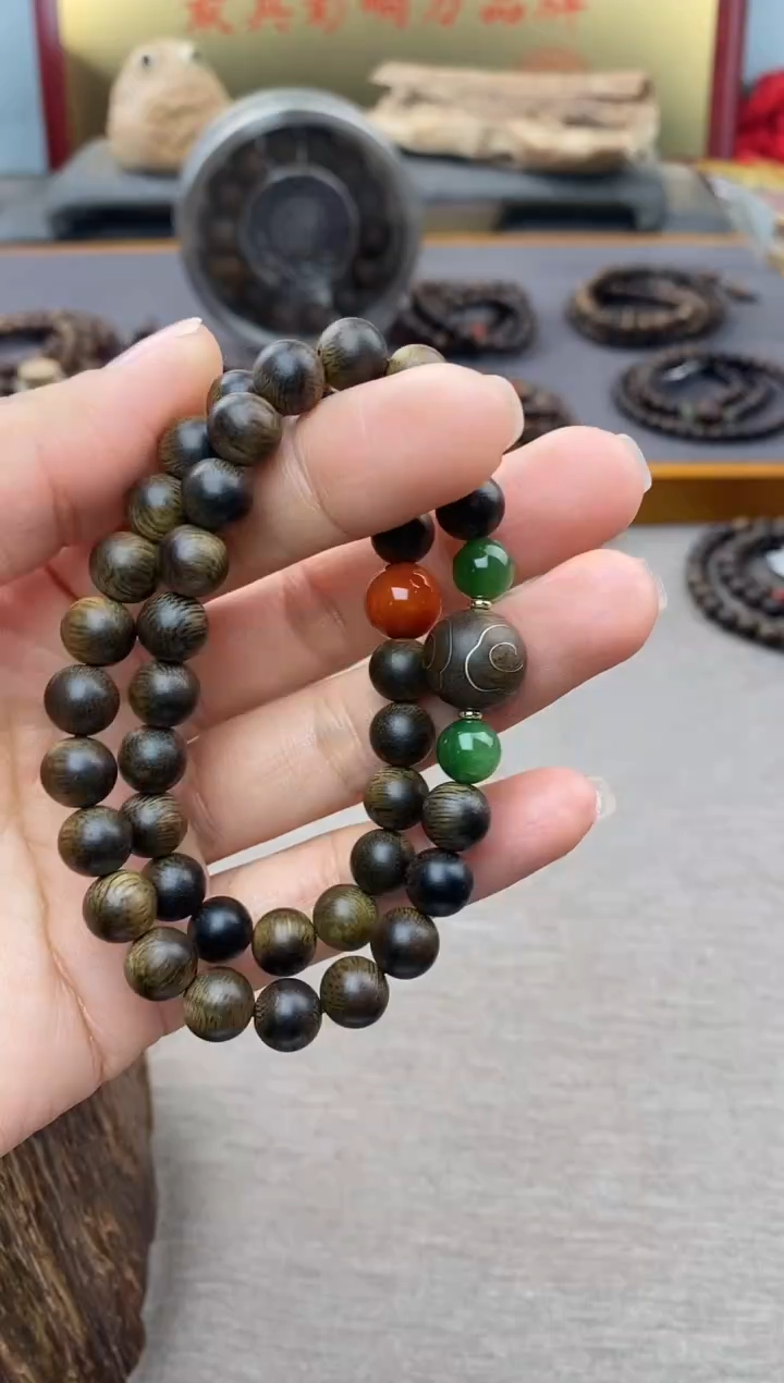 【闪购商品】沉香手串芽庄黄棋楠沉水老料0.8＋祥云1.2设计