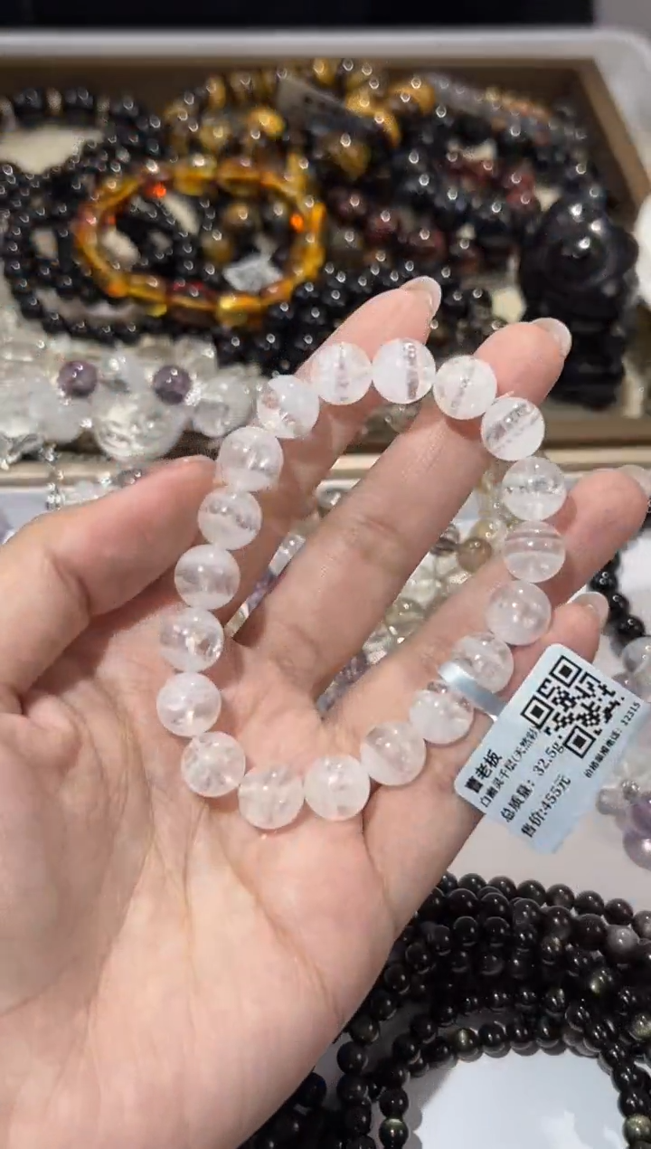 【闪购商品】水晶手链未镶嵌10mm白幽灵