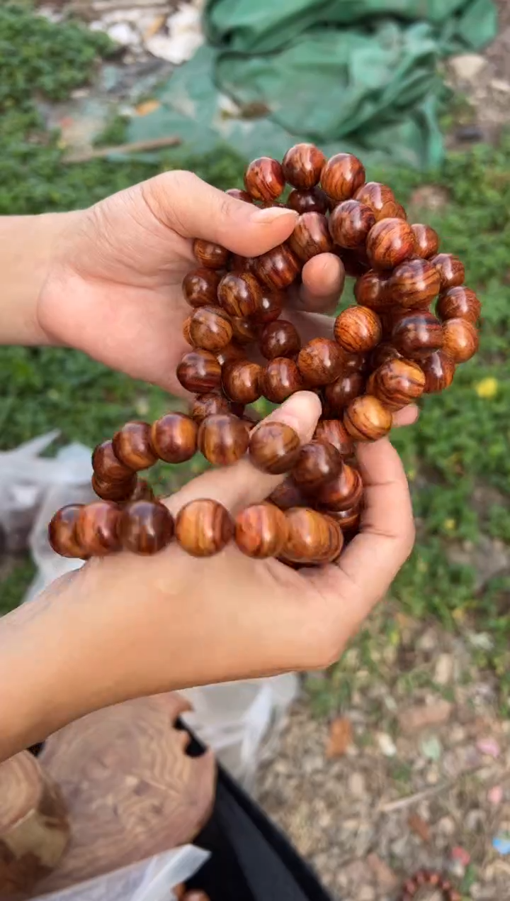 黄花梨/降香黄檀A003紫油梨1.5圆珠手串66多样性发一