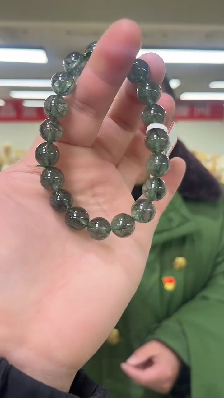 【闪购商品】发晶手链未镶嵌天然绿发晶手串多样性发一10mm