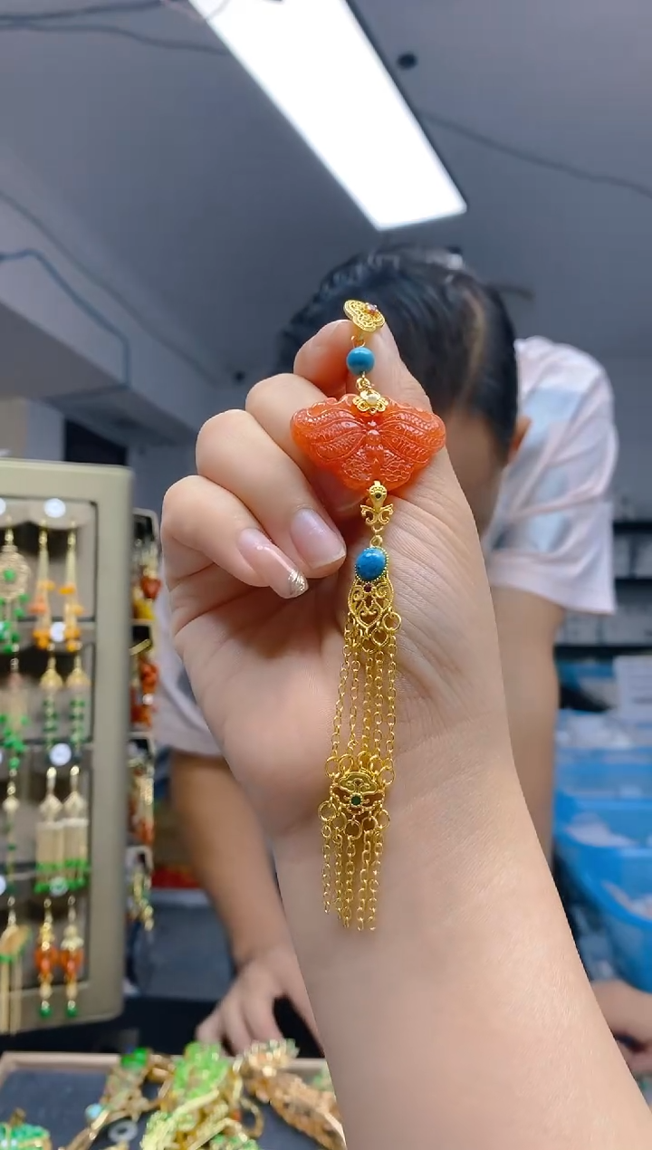 【闪购商品】翡翠耳饰合金0341翡翠压襟