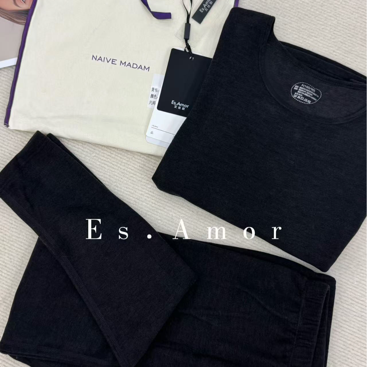 ES.周七【暖姜】羊绒蚕丝女套装216023