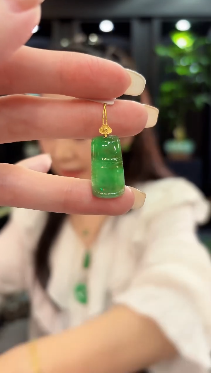 吊坠(不含链)18K金镶嵌翡翠 缅料A货/支持复检/一件