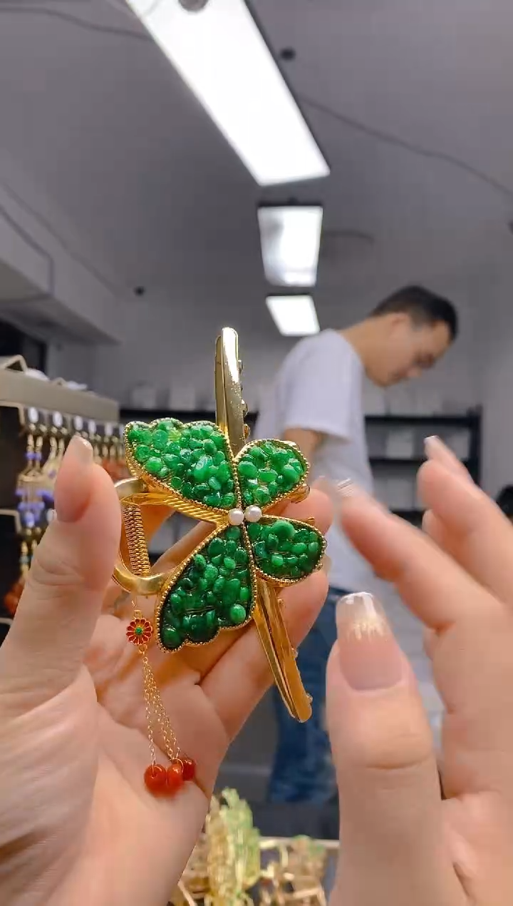 【闪购商品】翡翠耳饰合金36翡翠耳钩