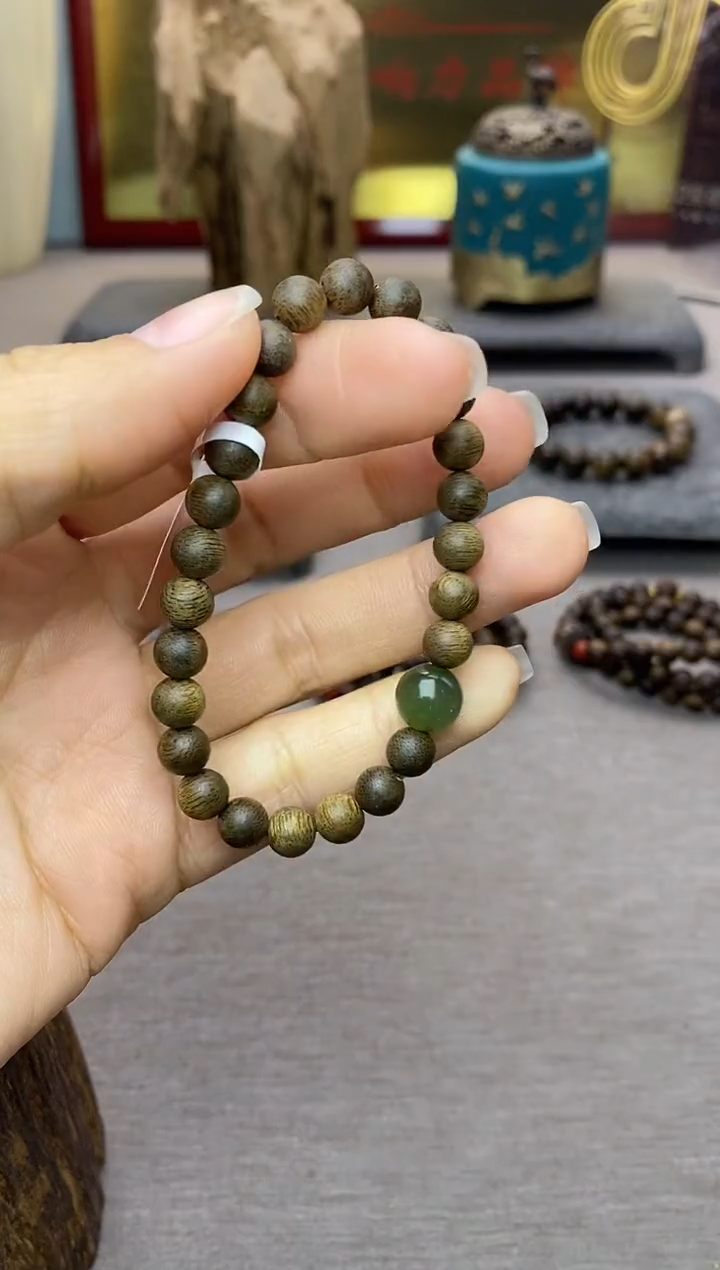 【闪购商品】沉香手串芽庄黄棋沉水老料06＋配饰单圈设计