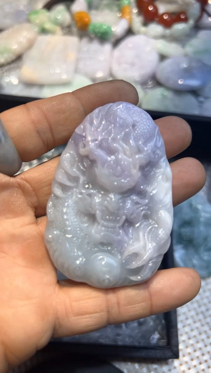 【闪购商品】翡翠吊坠(不含链)未镶嵌不退不换紫罗兰龙牌