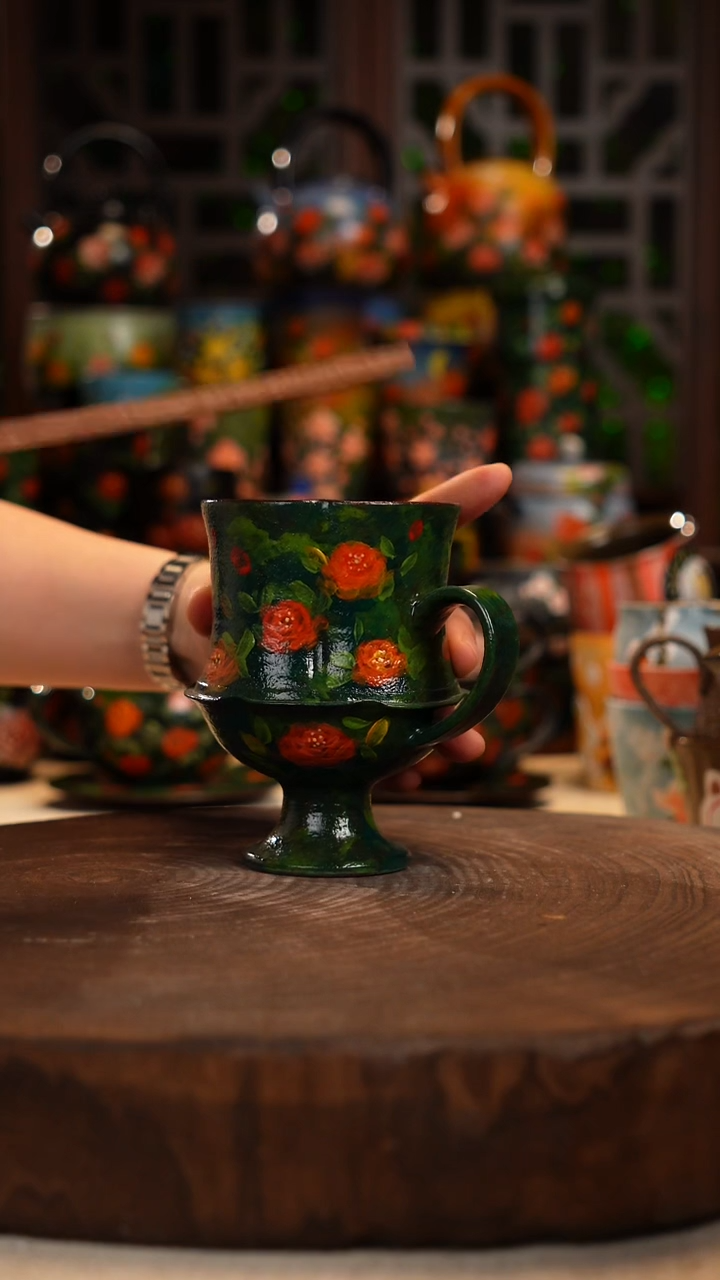 油画 手绘釉下彩