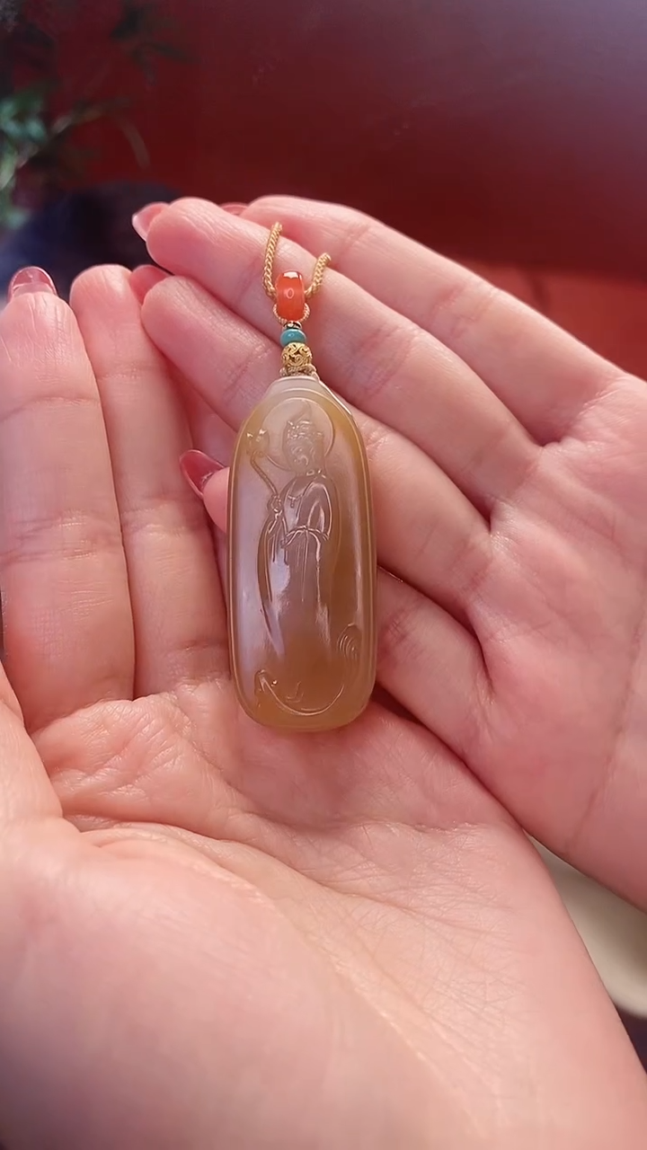 【闪购商品】和田玉（糖玉）挂件未镶嵌观音吊坠