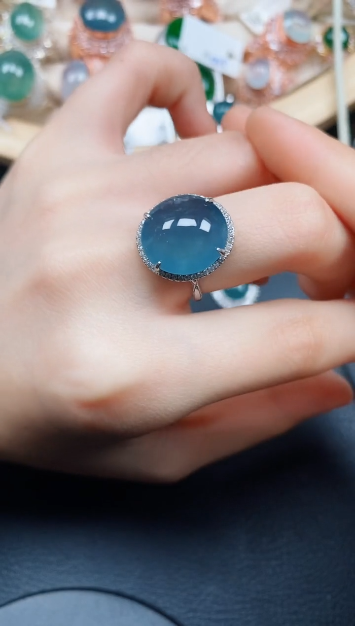 【闪购商品】翡翠戒指银S925镶嵌翡翠