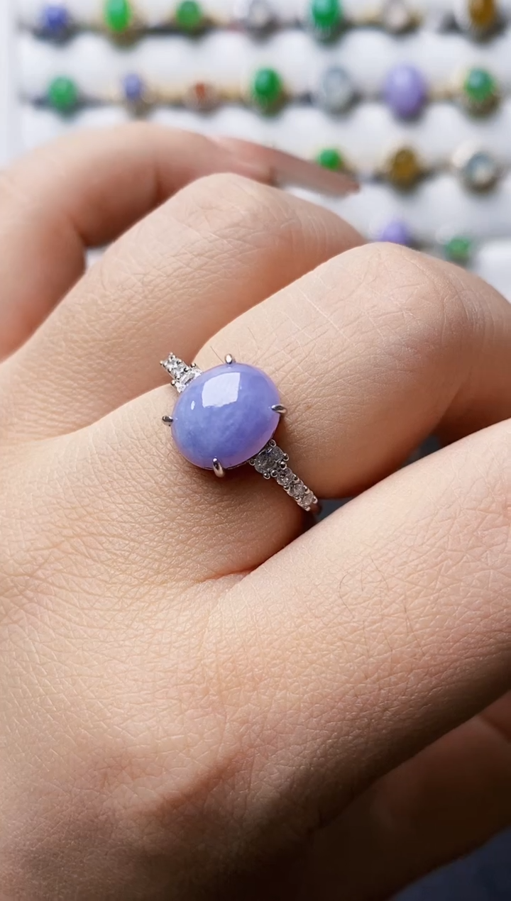 银S925镶嵌戒指翡翠0172