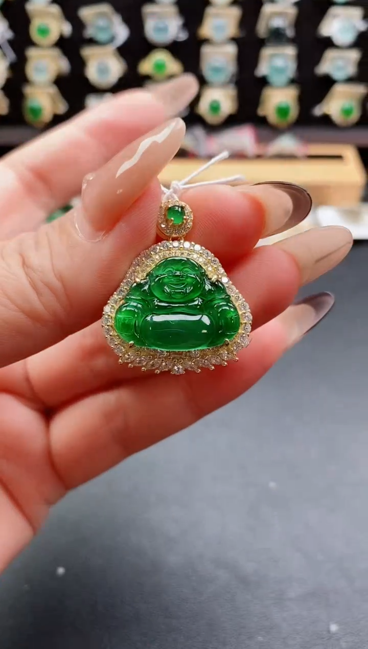 吊坠(赠链)银S925镶嵌翡翠1