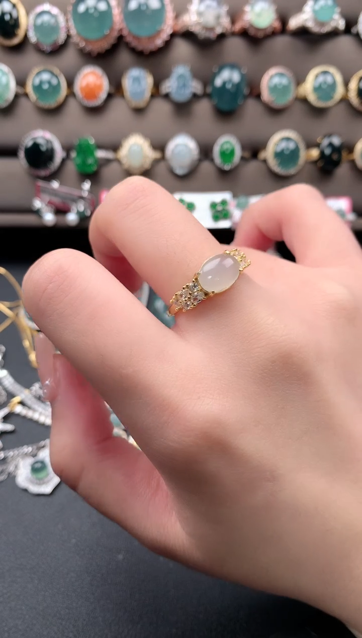 【闪购商品】翡翠戒指银S925镶嵌51241