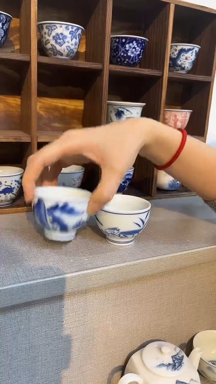 景德镇高温瓷三只品茗杯