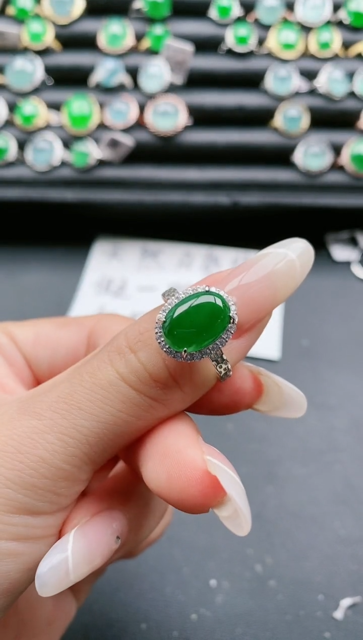 【闪购商品】翡翠戒指银S925镶嵌111111111