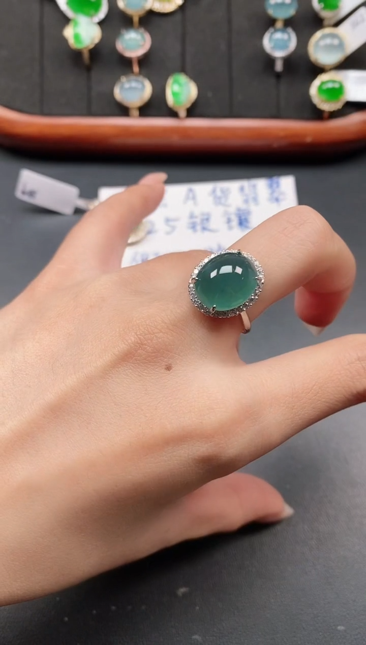 银S925镶嵌戒指翡翠1111