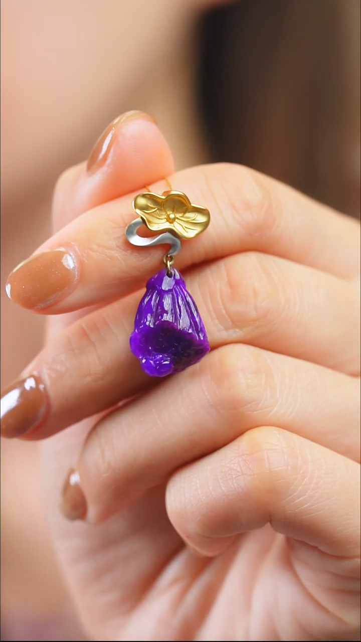 苏纪石（舒俱来）18K金镶嵌吊坠(不含链)42