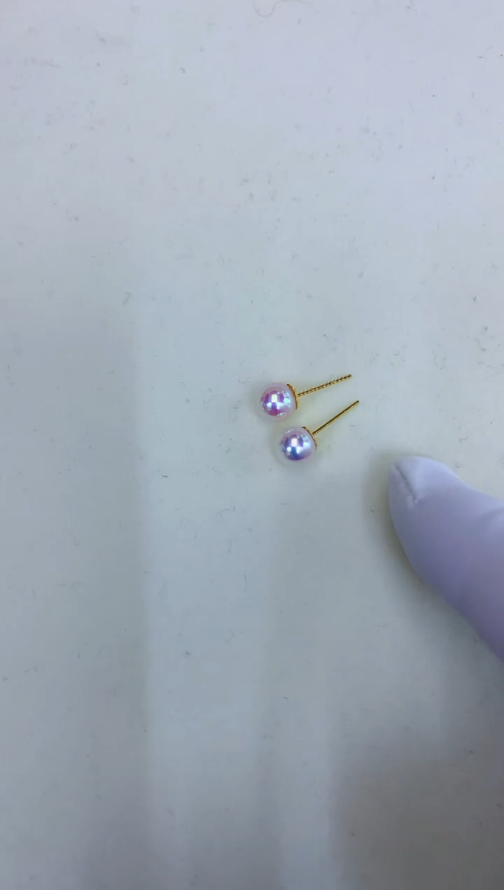 18K金镶嵌海水珍珠饰品5-6素钉定制