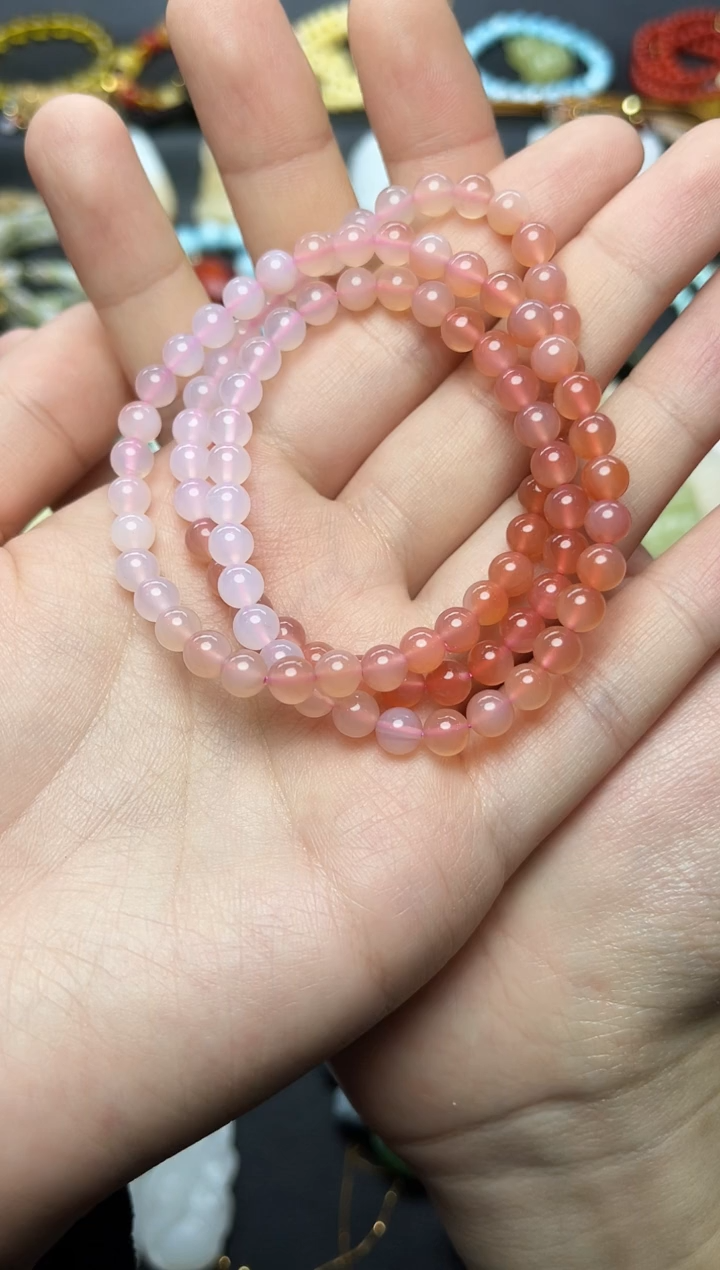 未镶嵌手串玛瑙/玉髓渐变多圈手串06