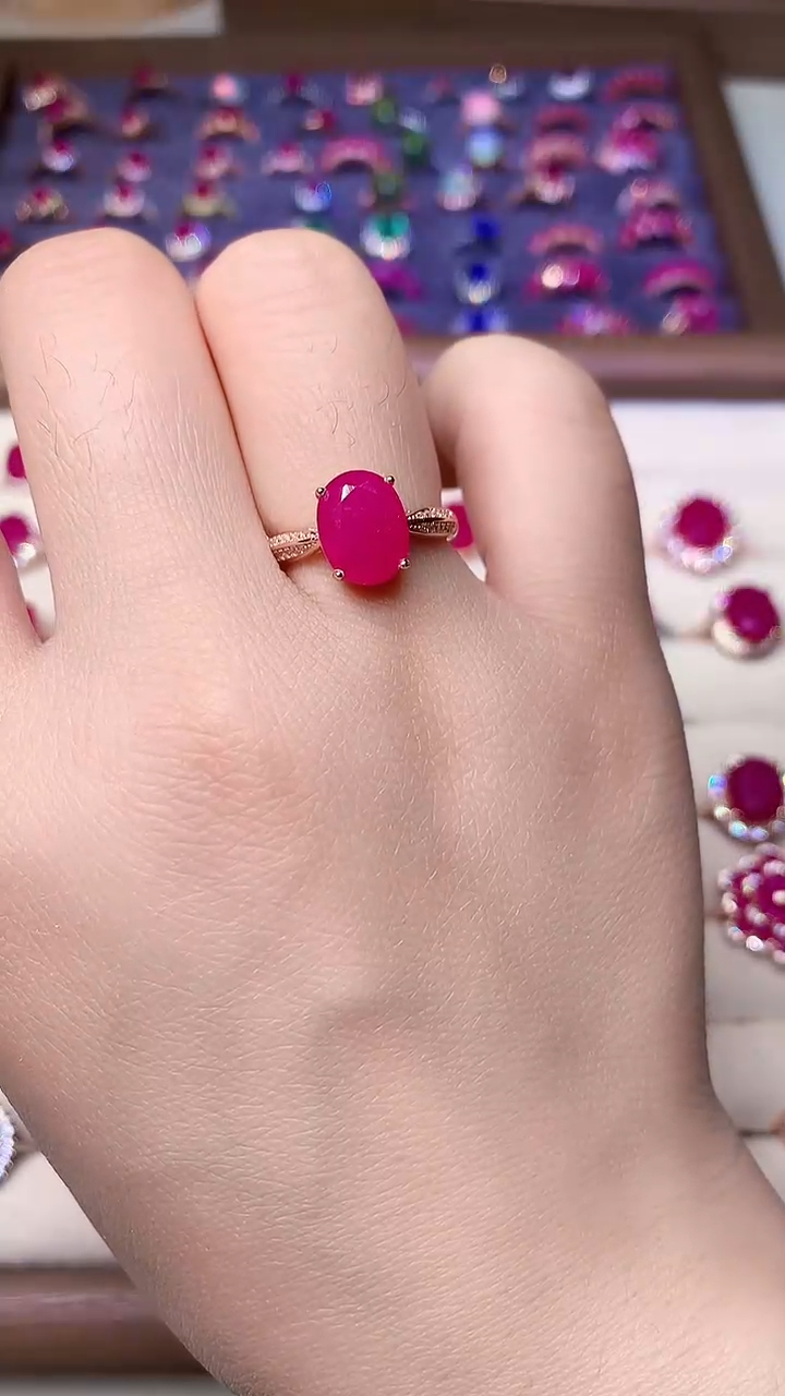 【闪购商品】红宝石戒指银S925镶嵌0000