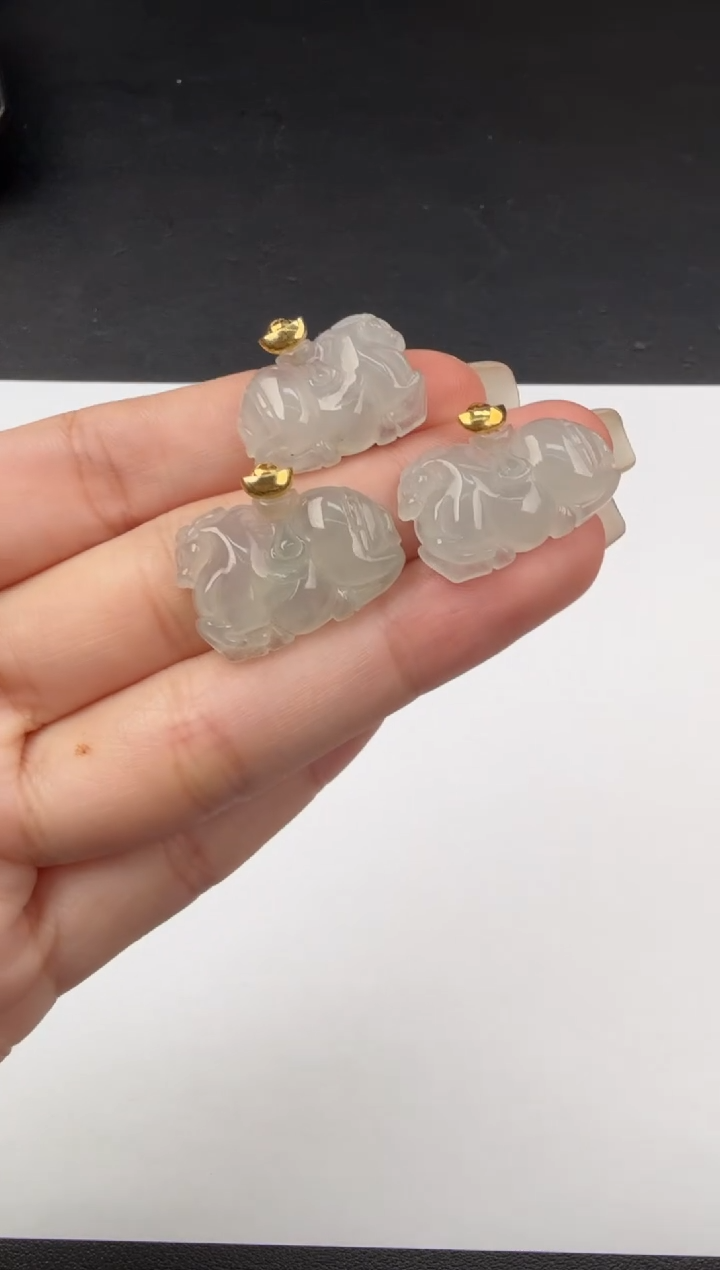 吊坠(不含链)18K金镶嵌翡翠翡翠饰品（多样性发货一件）-27