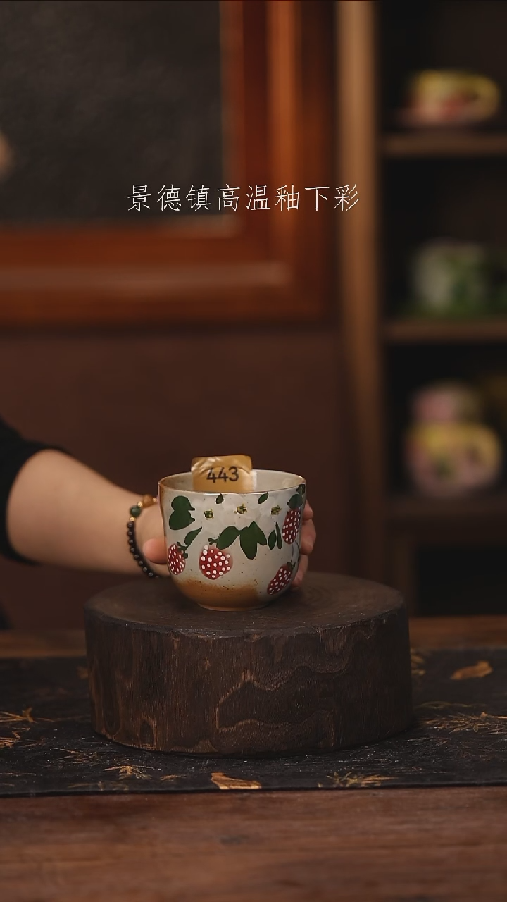 陶瓷景德镇高温釉下手绘陶瓷@L443@