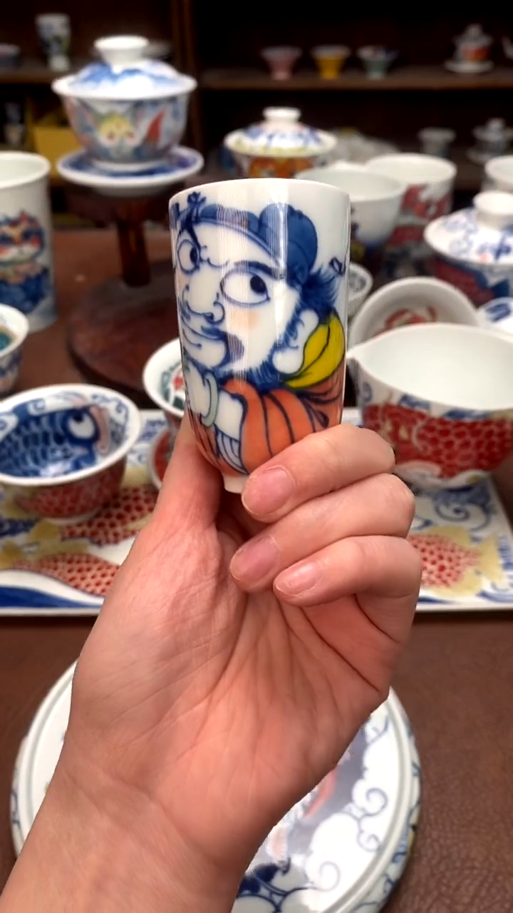 【闪购商品】招财纳福闻香杯景德镇昨明陶瓷