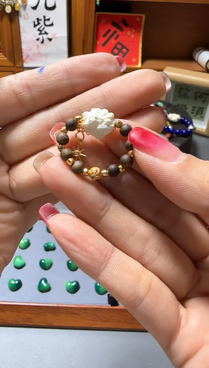 【闪购商品】非洲檀香无事牌丫丫戒