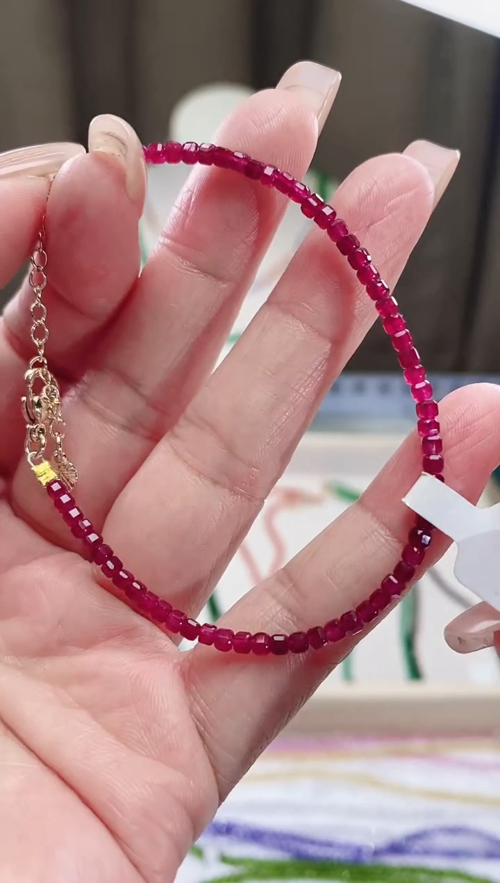 【闪购商品】红宝石手链14K金镶嵌诗颜甄选珠宝SYZB97