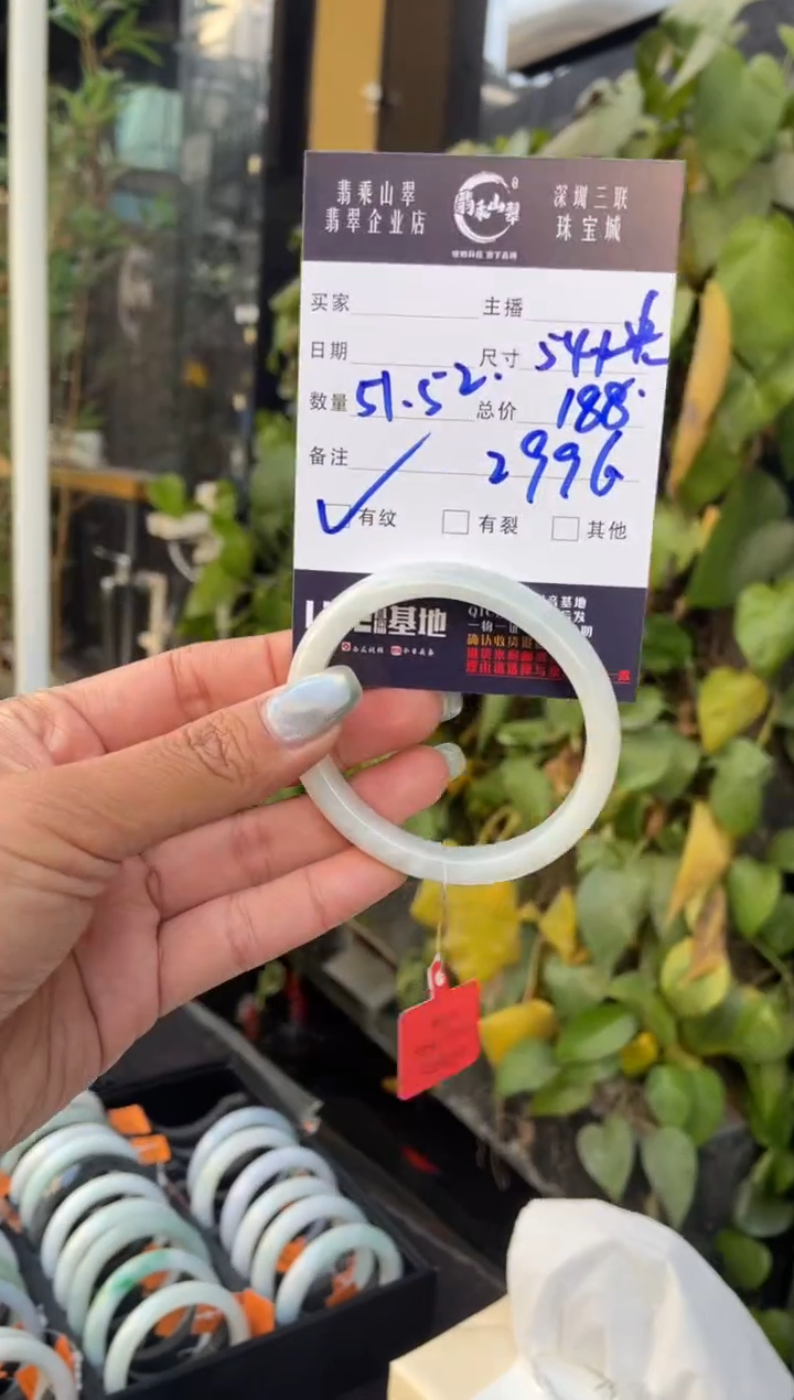 【闪购商品】翡翠手镯未镶嵌C 54贵妃 2996