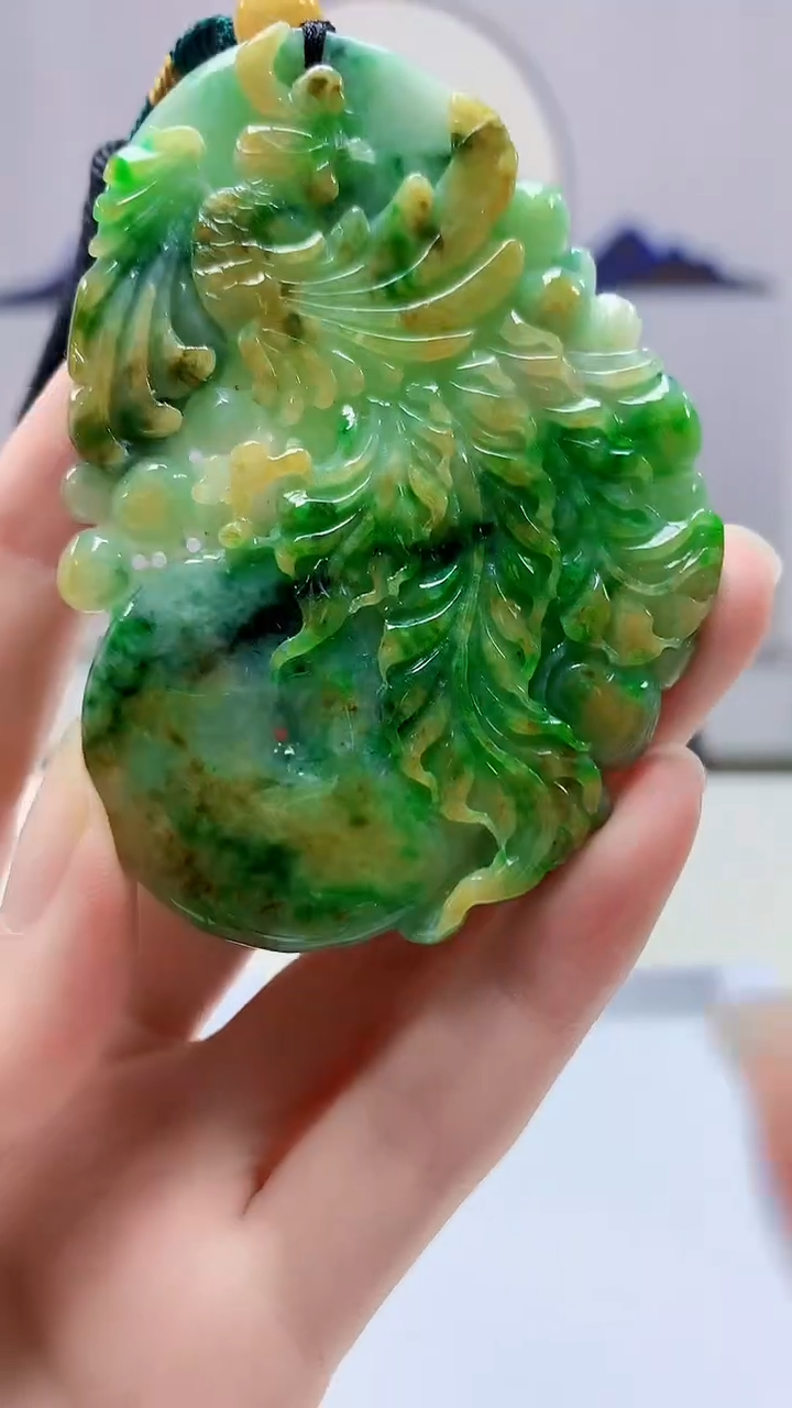 【闪购商品】定制翡翠未镶嵌5152zm-毛货挂件凤凰162